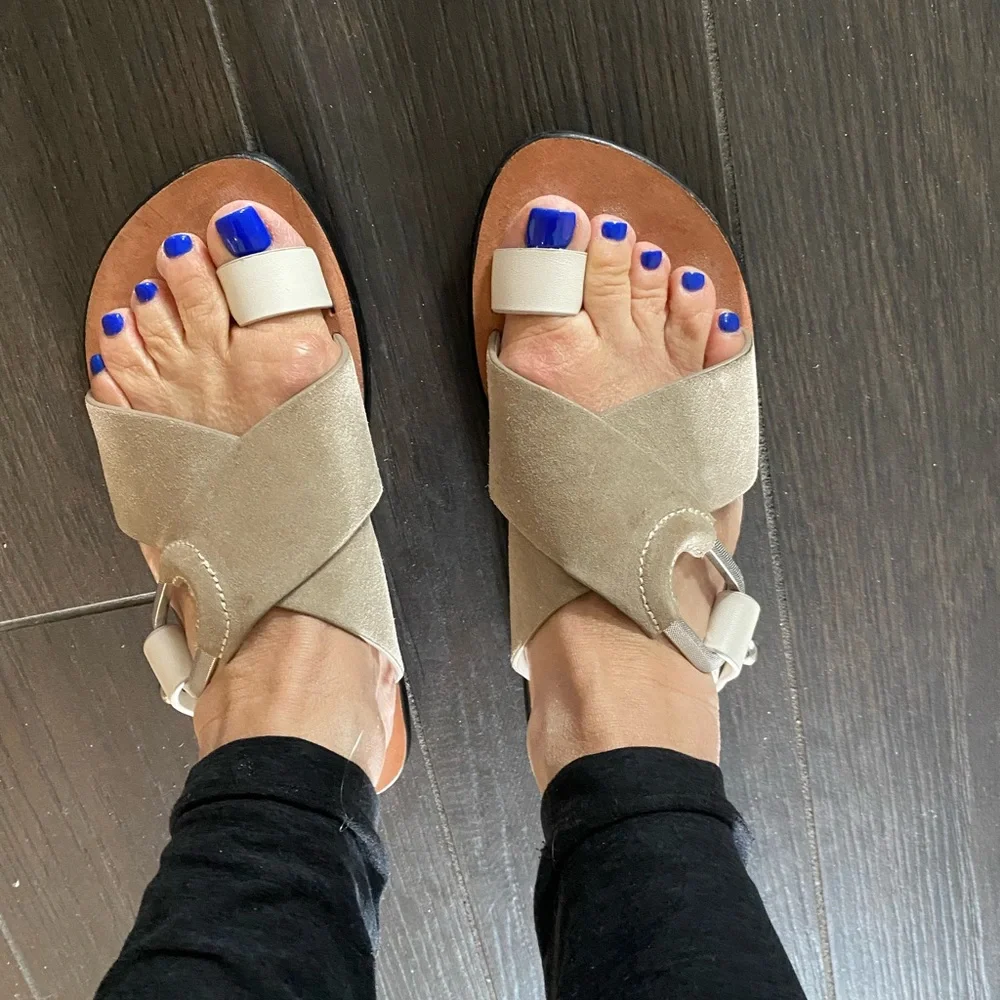 Rag and bone light sand suede August slide sandal - Picture 4 of 15